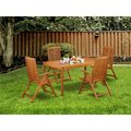 East West Furniture 5 Piece Cameron Acacia Outdoor-furniture Set - Natural Oil CMCN5NC5N